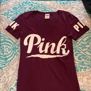 maroon pink t-shirt